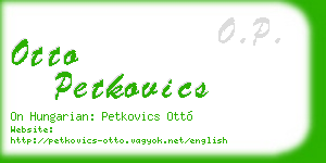 otto petkovics business card